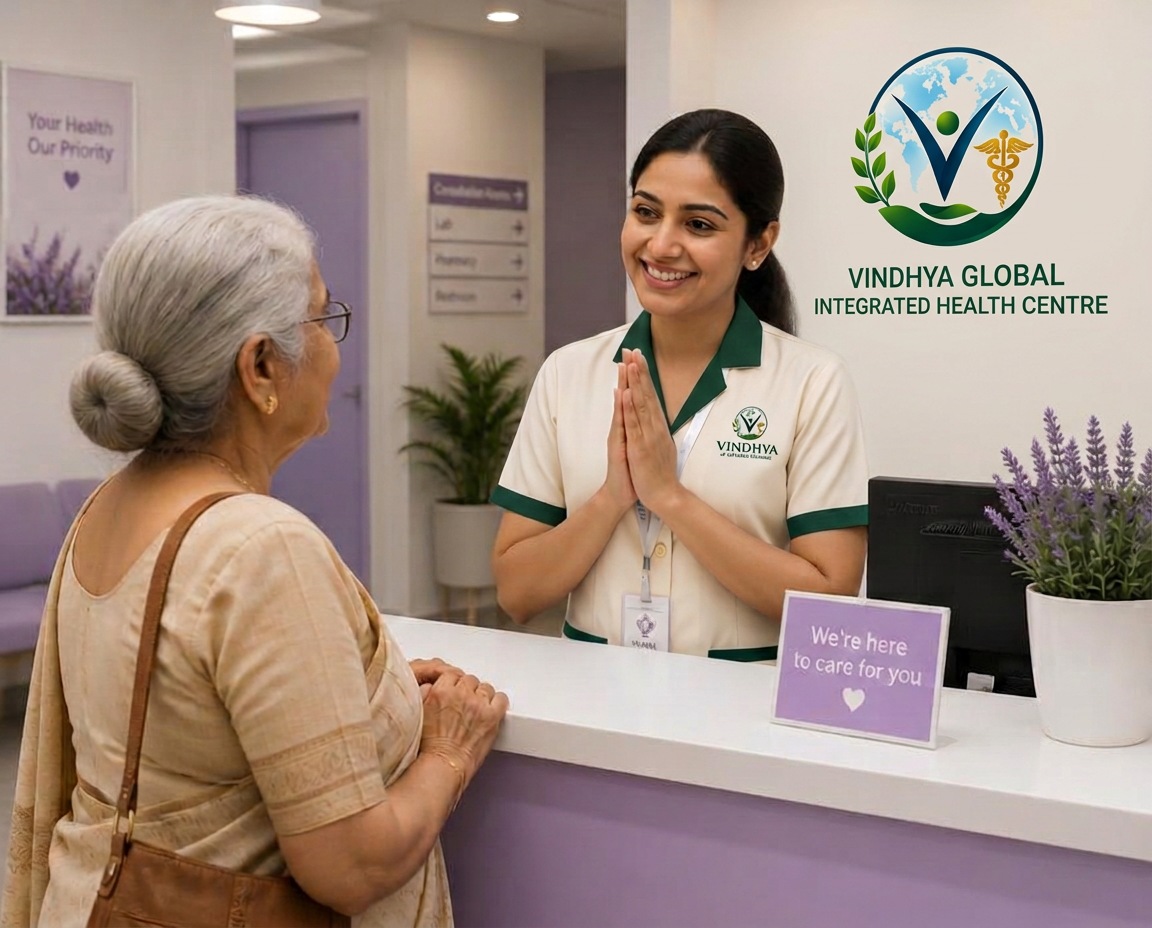 Welcoming patients at the clinic reception